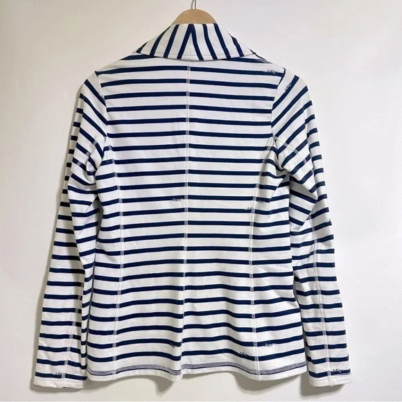 Lilly Pulitzer Mindy Blazer Navy white Striped nautical cotton cardigan XS - Picture 2 of 7